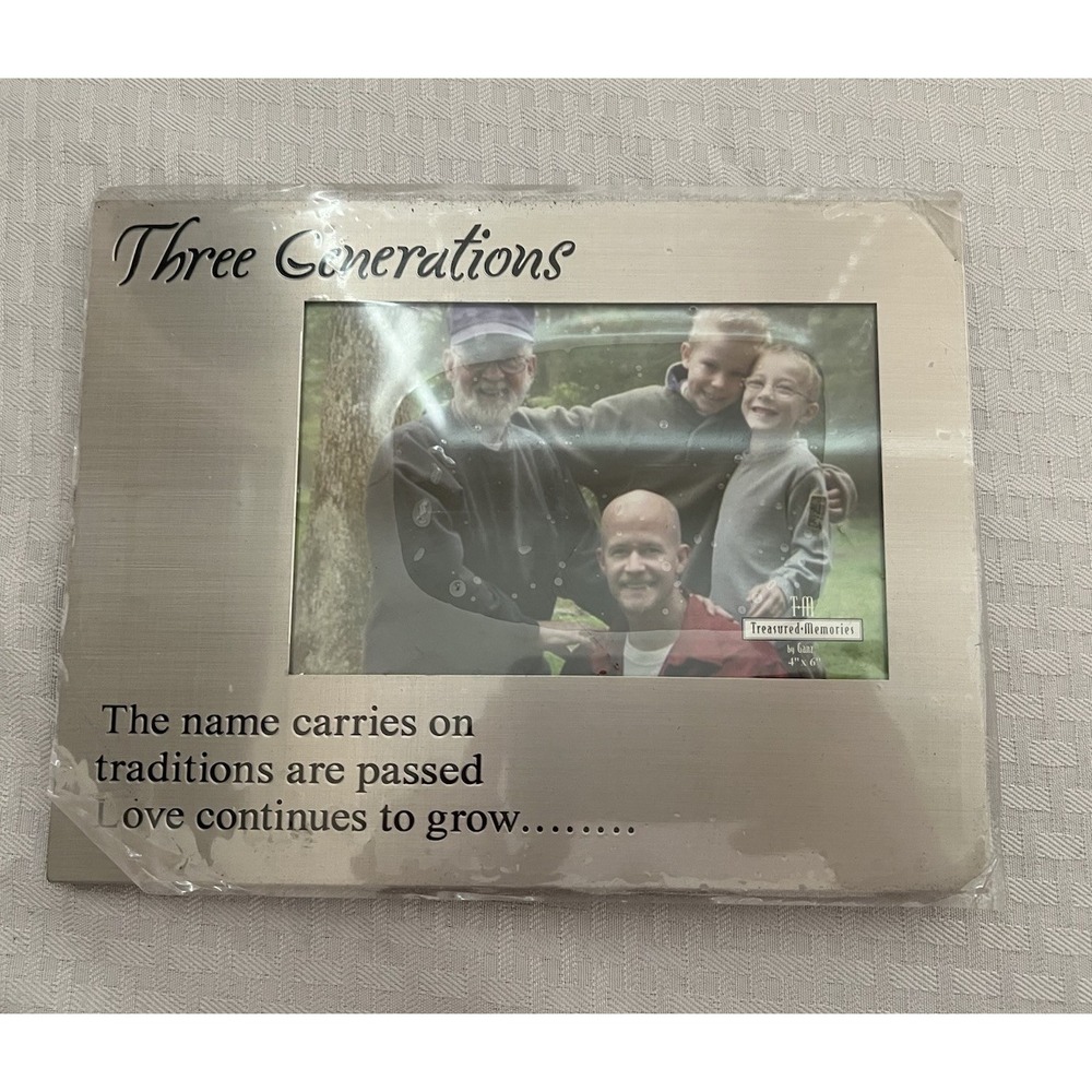 Generational Picture Frame‎ Color: Silver Tone Fits 4" X 6" Photo Landscape